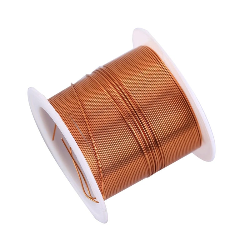 SKYPRO 24AWG 32Ft Coil Copper Wire Enameled Copper Wire Enameled Magnet Winding Wire 1 Spool Coil Natural Temperature Rating Widely Used for Transformers Inductors - Image 1